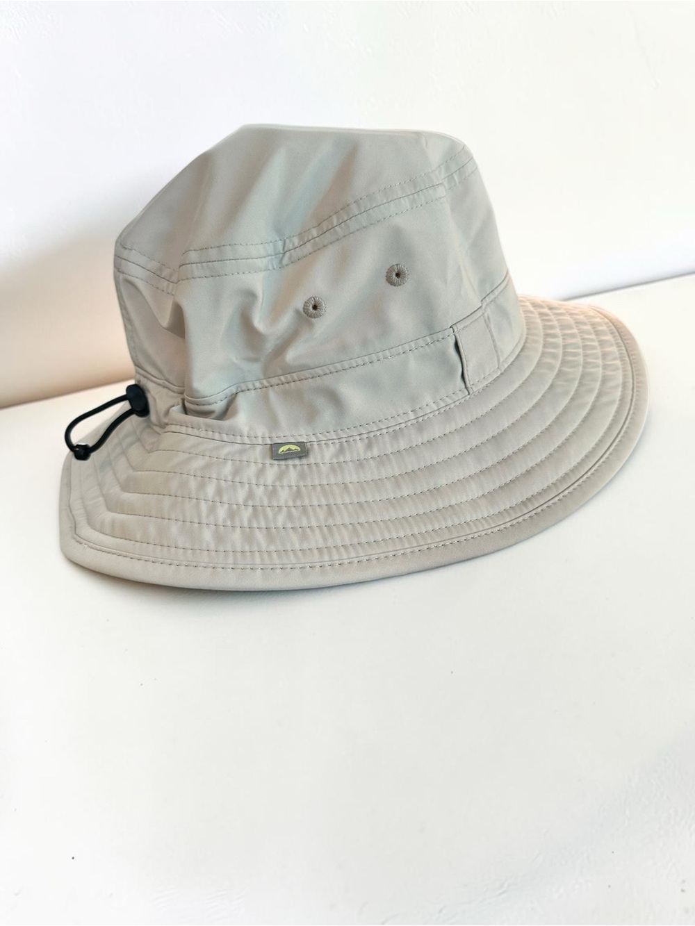 Men's Lightweight Tan Bucket Hat with Chin Cord